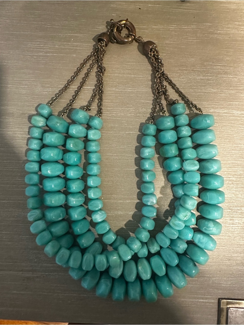 Banana Republic Turquoise Beaded Multi-Strand Necklace